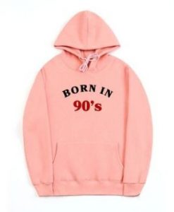 90’s Letter Printed Cotton Hoodie AI