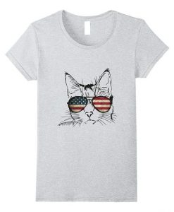 American Flag Cat T-Shirt SR30