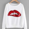 Biting Lip Design Sweatshirt FD30