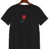 Black Rose Print T-shirt ER31