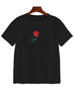 Black Rose Print T-shirt ER31