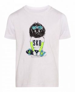 Boys White Skateboard T-Shirt AI01