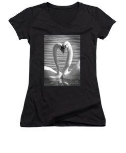 Caring Swans Black T-Shirt AV01