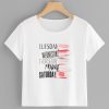 Casual Letter Regular Fit Round T-Shirt AV01