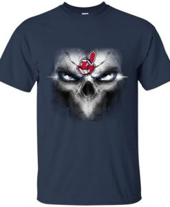 Cleveland Indians Skulls Of Fantasy Logo T Shirts FD01