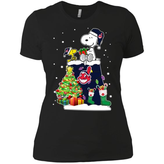 Cleveland Indians Snoopy & Woodstock Christmas Shirt FD01