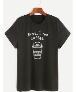 Coffee Print Tee Tshirt AI30