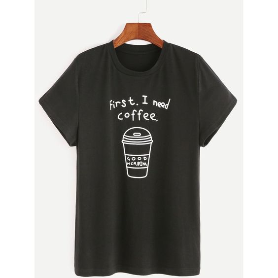Coffee Print Tee Tshirt AI30