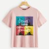 Colorblock Letter & Figure Print T-shirt AV01