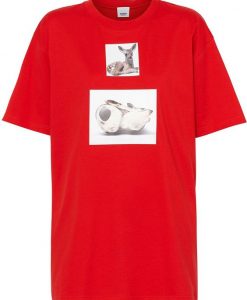 Deer Print Cotton Red T-shirt ER30