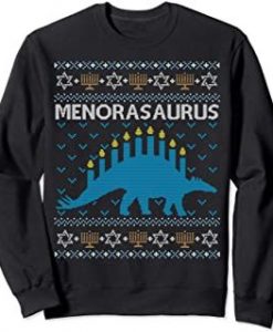 Dinosaur Menorah Dino Sweatshirt EL