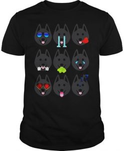 Dog Nine Emotions Face Funny T-Shirt DV