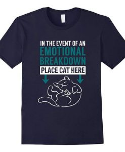 Emotional Breakdown Cat Here T-Shirt DV