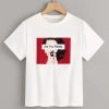 Figure And Slogan Print Tee T-Shirt AV01