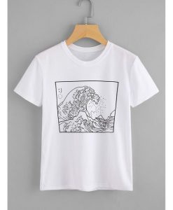 Graphic Print Tee Tshirt FD30