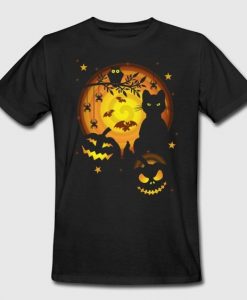 Halloween Cat Cute T Shirt SR