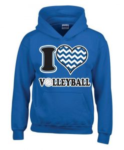 I Love Heart Volleyball Hoodie EL01