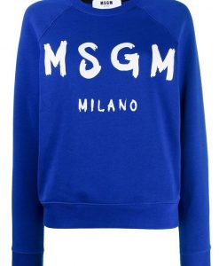 MSGM Milano logo Blue Sweatshirt AZ29