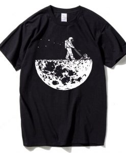 Men's Astronaut Printed Black T-Shirt AI30