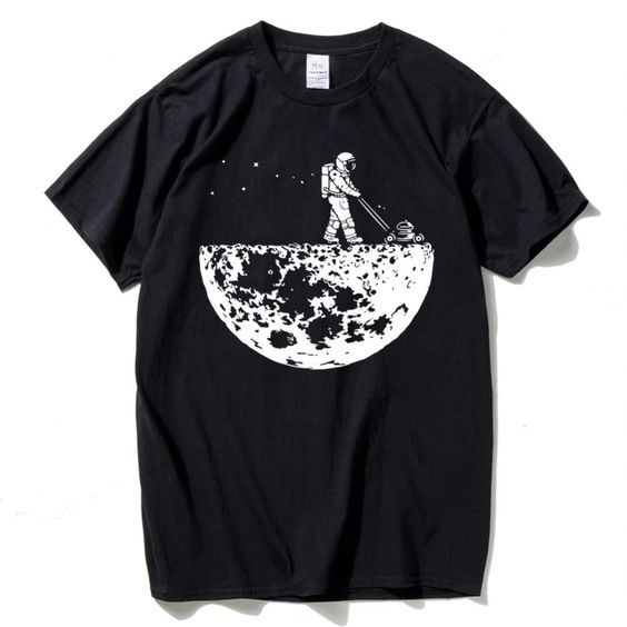 Men's Astronaut Printed Black T-Shirt AI30