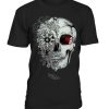 Mens Skull Flower halloween T-shirt DV01