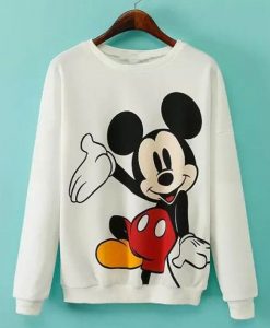 Mickey Print White Sweatshirt FD01