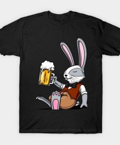 Rabbit Beer Drinking T-Shirt EL01