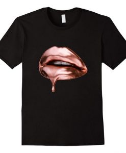 Rose Gold Lips Kiss T-Shirt DV01