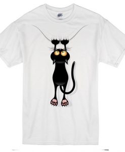 Scratching Black Cat T-Shirt SR