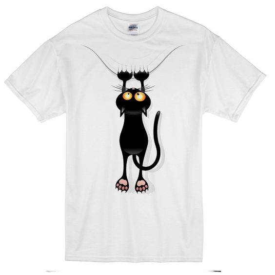 Scratching Black Cat T-Shirt SR