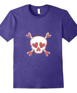 Shiny Pink Heart Mens Skull T-Shirt DV01