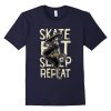 Skateboard Sleep Repeat T shirt AI01
