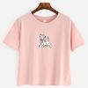 Sleeve Pink Dog T-Shirt EM01