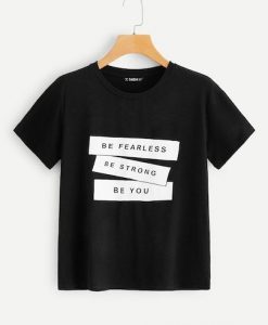 Slogan Design Printed T-Shirt DV