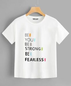 Slogan Print T-shirt FD30