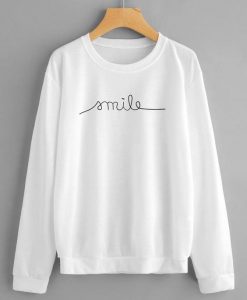 Smile White Printed T-Shirt DV