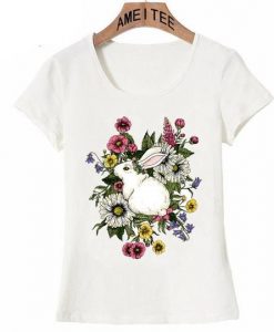 Summer Rabbit In Flowers T-Shirt EL01