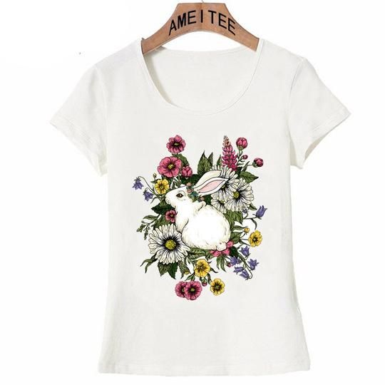 Summer Rabbit In Flowers T-Shirt EL01