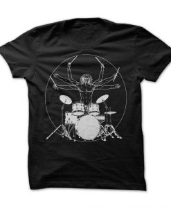 Vitruvian Drummer Man T-Shirt AZ01