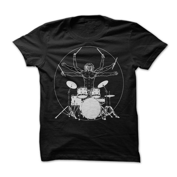 Vitruvian Drummer Man T-Shirt AZ01