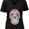 Women's Color Sugar Skull T-Shirt AV01