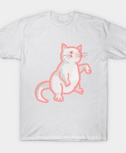 Cute Cat White T-shirt FD8N