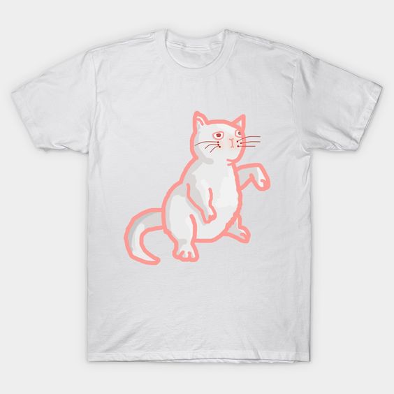 Cute Cat White T-shirt FD8N