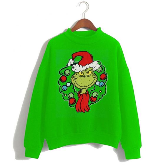Grinch Wreath Ugly Sweatshirt ER15N