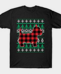 Plaid Westie Christmas T Shirt SR6N