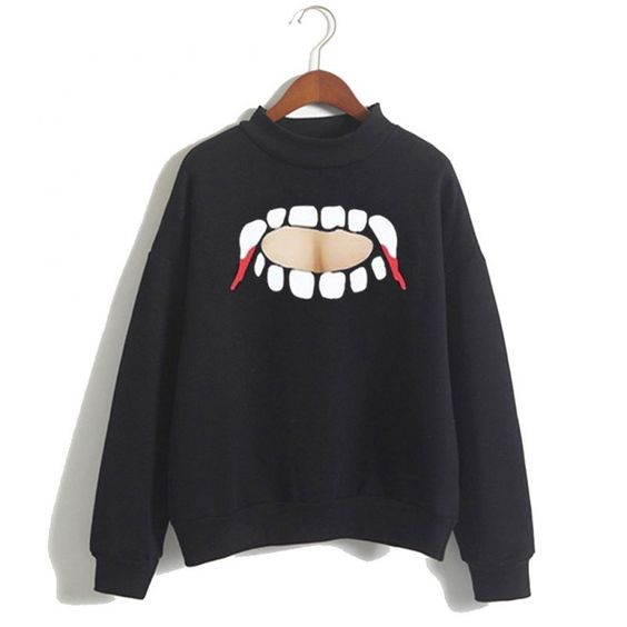 Vampire Teeth Cut Out Sweatshirt ER15N