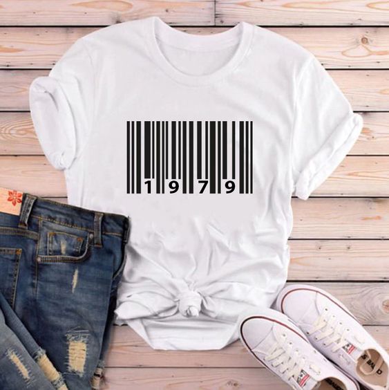 barcode 1979 Birth year shirt FD5N