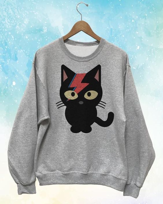 Bowie Black Cat Sweatshirt D4ER
