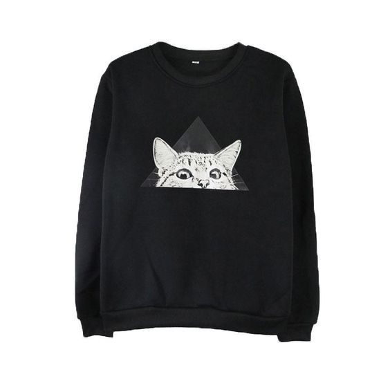 Cartoon Cat Loose Sweatshirt D4ER