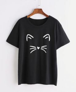Cat Print Tee T-shirt D4ER